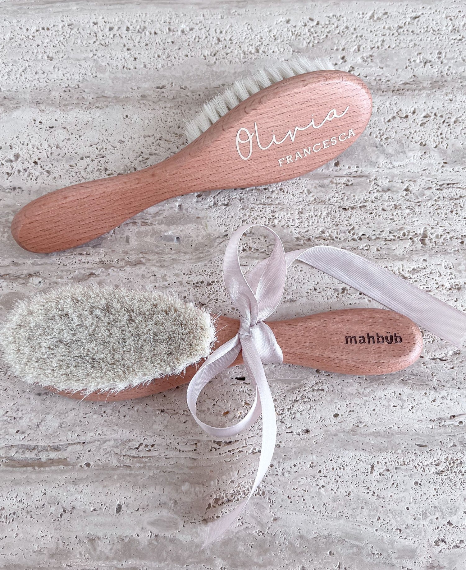 The Personalised Natural Wooden Hair brush - Mahbub