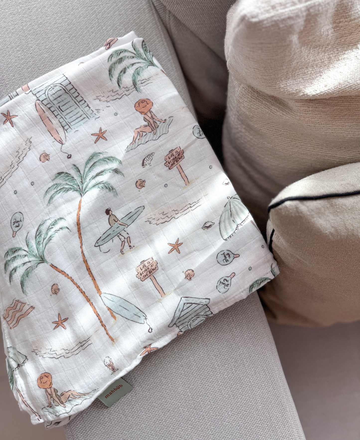 The Vintage Beach Muslin Swaddle - Mahbub