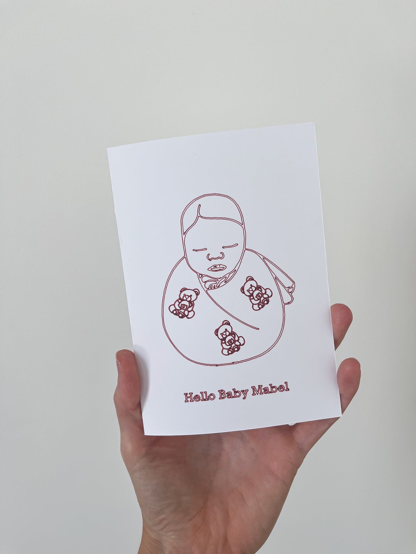 The Personalised Swaddle Card (drawn) - Mahbub