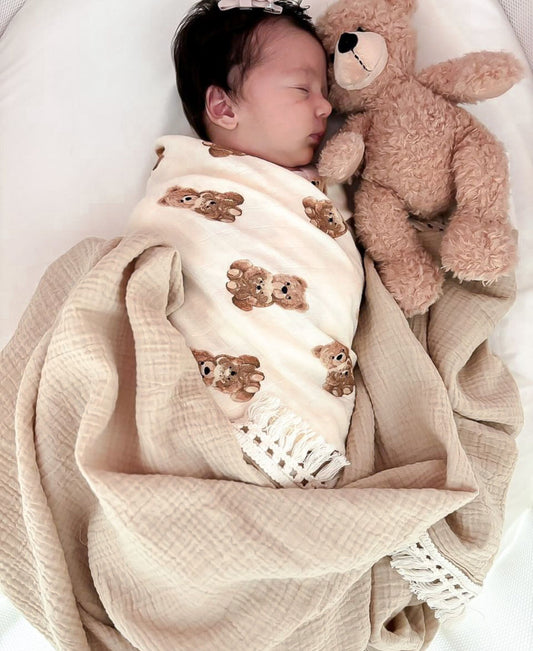 The Teddy Bear Muslin Swaddle