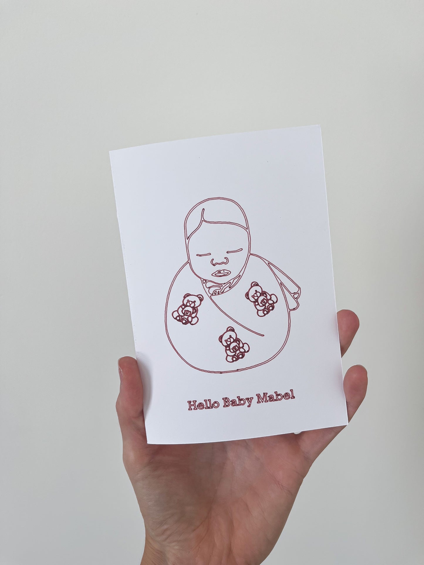 The Personalised Swaddle Card (drawn)